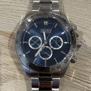 Hugo Boss Metallic Silver and Deep Blue Watch